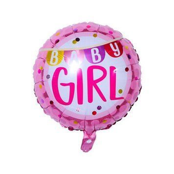 Куля фольгована кругла 18" 45 см з написом Baby girl Рожевий 04380 фото