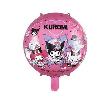 Куля фольгована кругла 18" 45 см з малюнком Куромі Рожевий 08489 фото