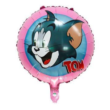 Куля фольгована кругла 18" 45 см з малюнком Том Tom and Jerry Блакитний 07641 фото