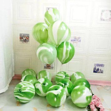 Кулі латекс 12" 30 см Агат Зелений Упаковка 5 шт 06244 фото