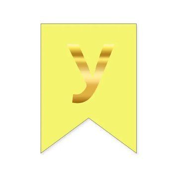 Літера У на прапорці 6*12 см для індивідуальних написів Жовтий і золото 10008 фото